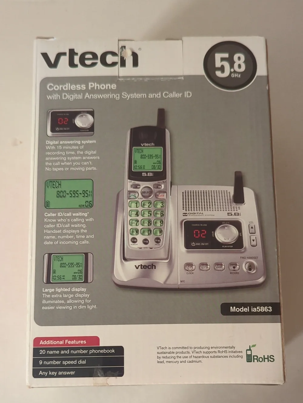VTech Silver Cordless Phone with Caller ID - Model ia5863